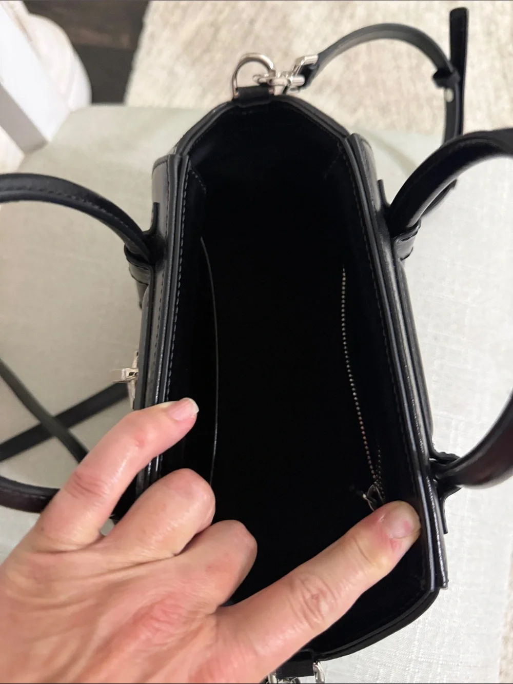 Givenchy Black Leather Padlock purse with Detachable Strap